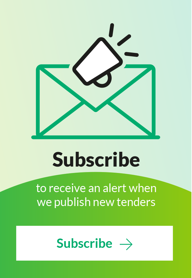 subscribe to receive an alert when we publish new tenders